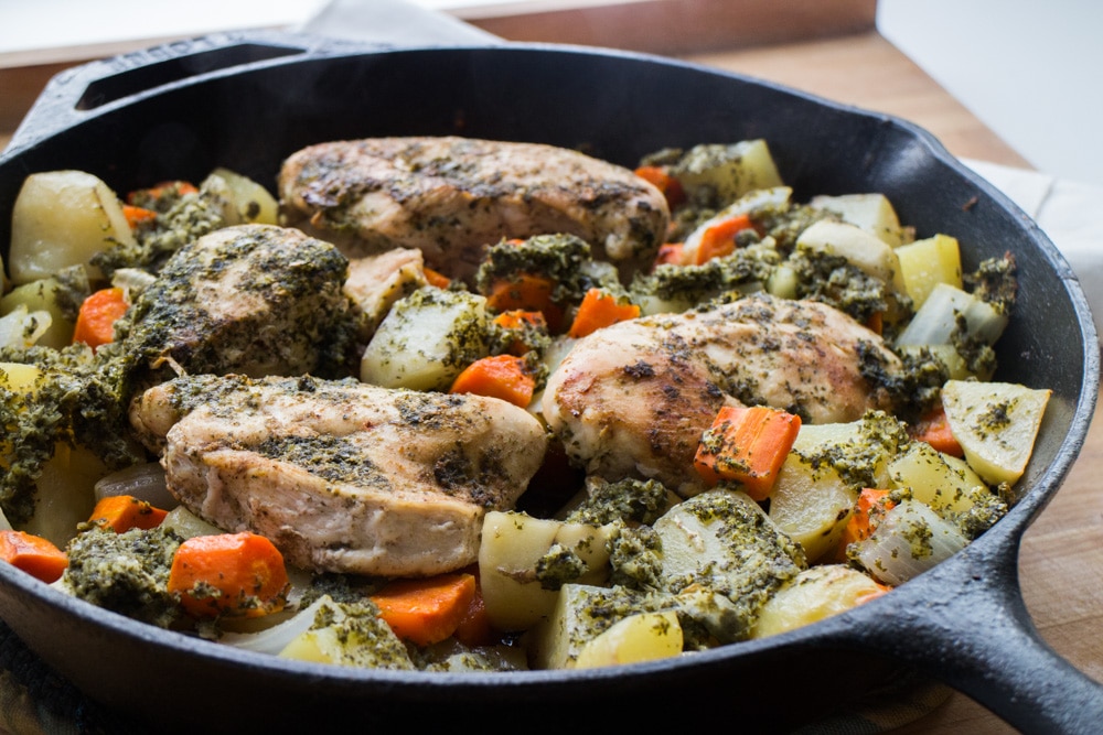 Cast Iron Chicken & Mint Chutney: One-Pan Healthy Family Dinner